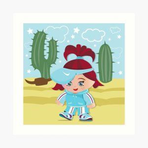 City Girl in the desert-art-print 2