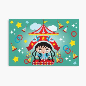 Girl skipping rope, circus themed design-canvas-print