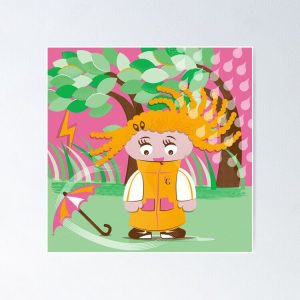 Girl walking in the rain-poster 2