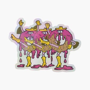 dancing-donut-cowgirls-holographic-sticker